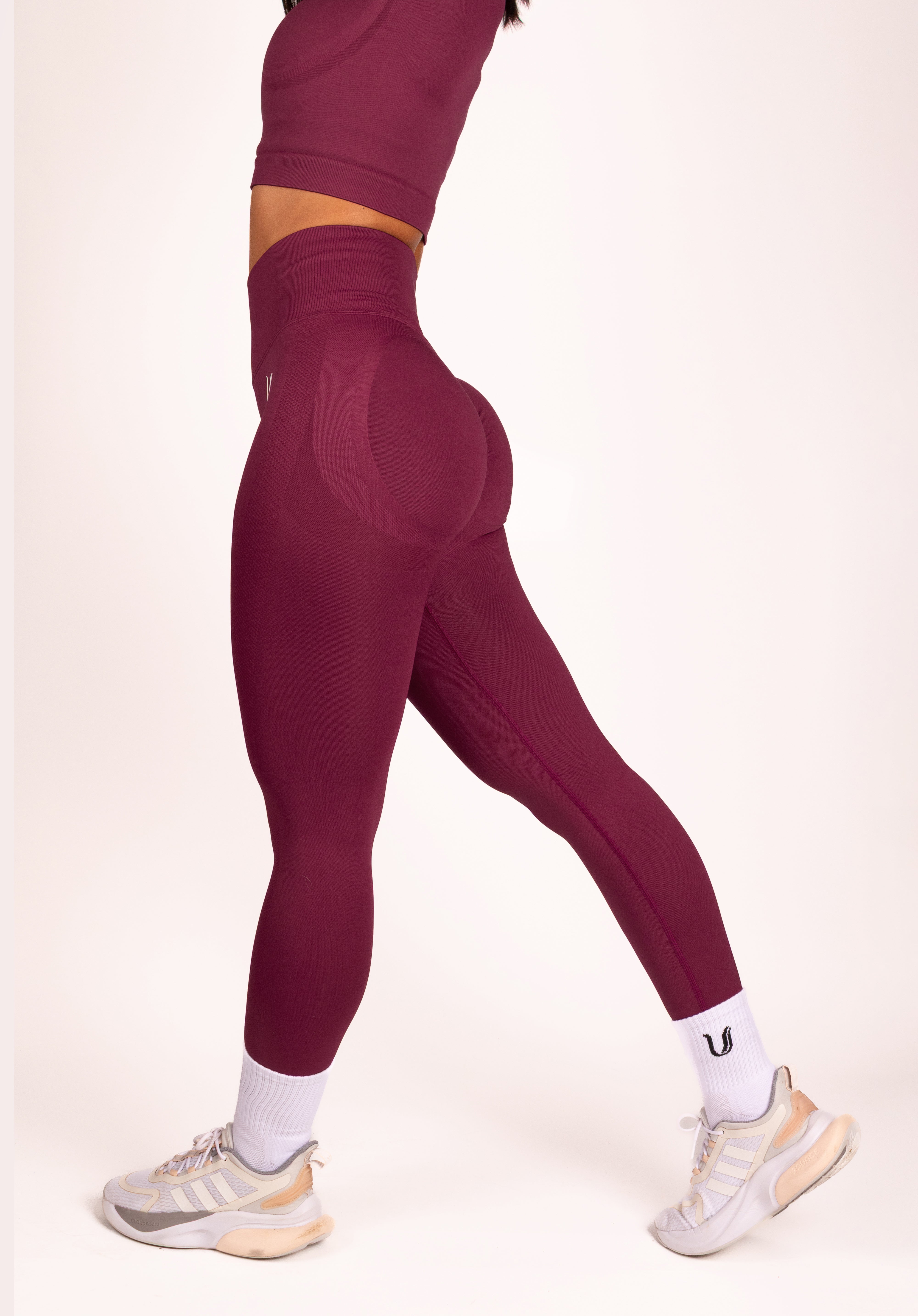 Leonie Premium Scrunch Legging Wijnrood - Dames sportkleding | Ultimate Gainz