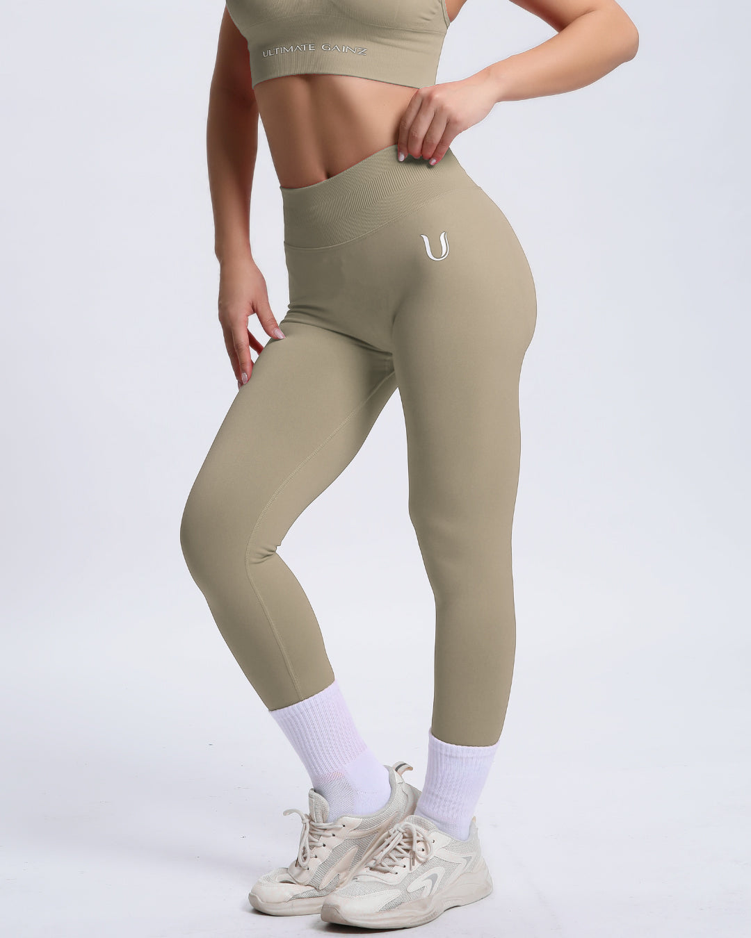 Joy | Legging Esculpidora con Scrunch – Beige