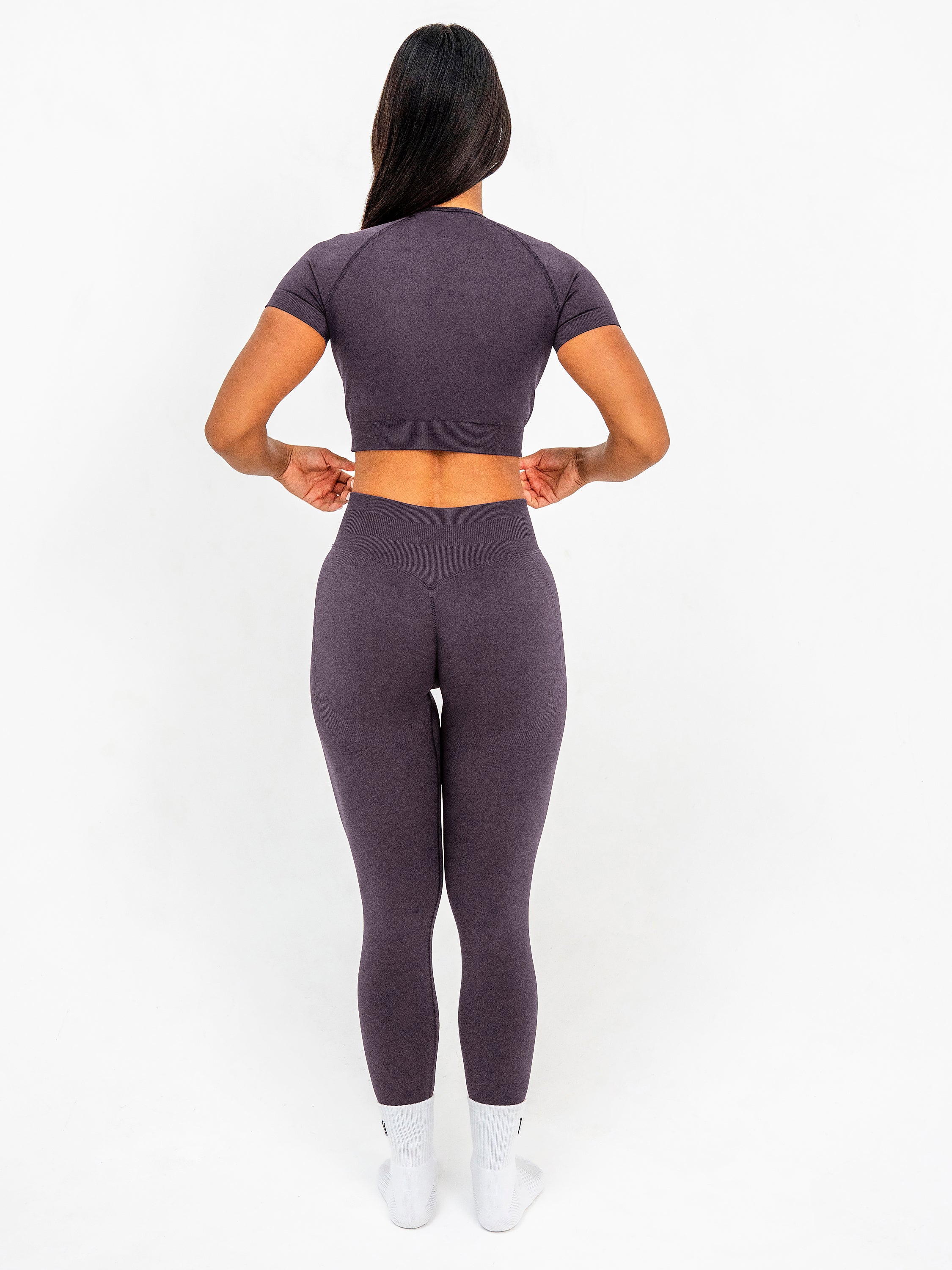 Luna | Crop Top Sin Costuras Premium - Lila empolvado
