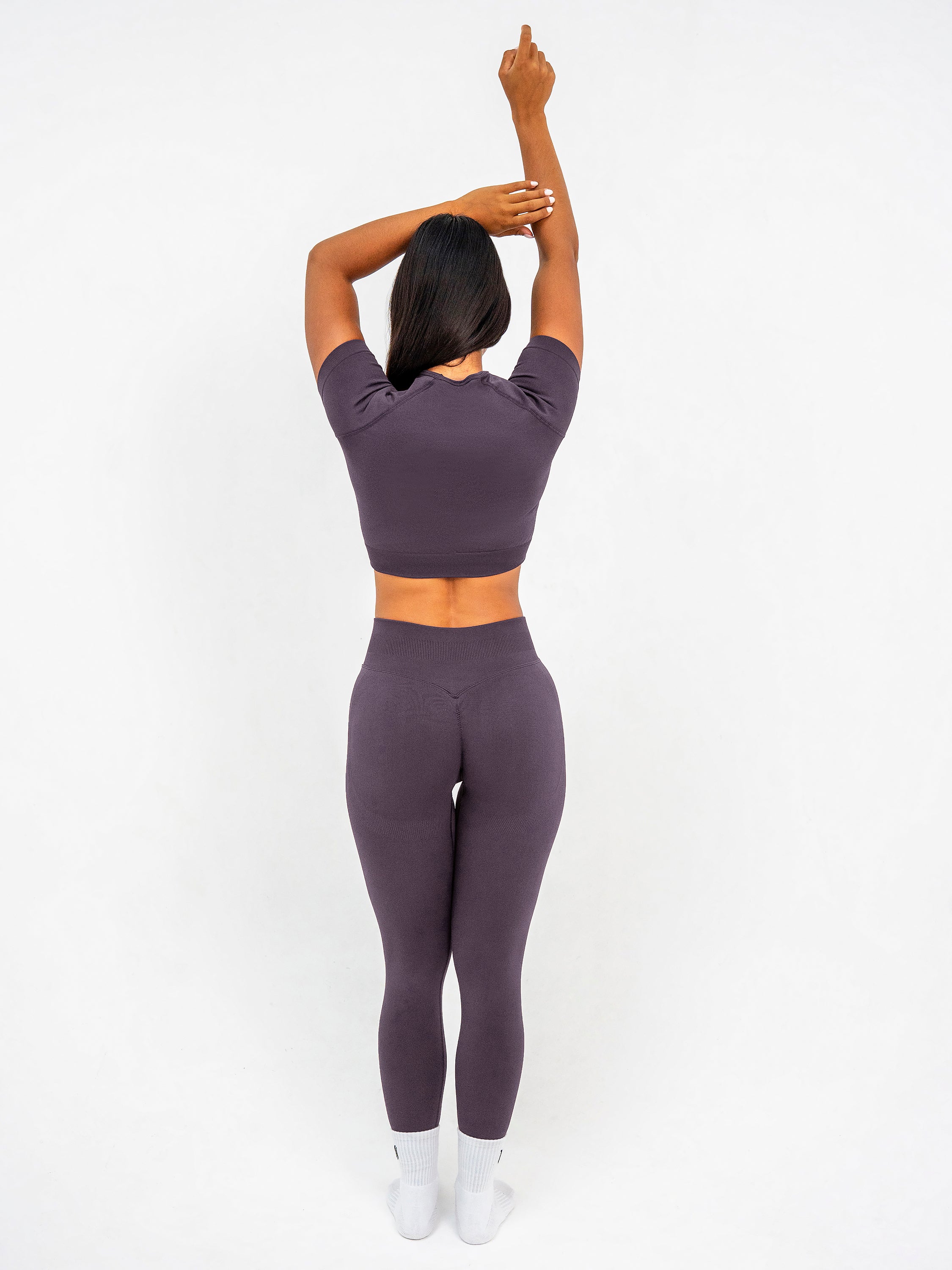 Luna | Crop Top Sin Costuras Premium - Lila empolvado