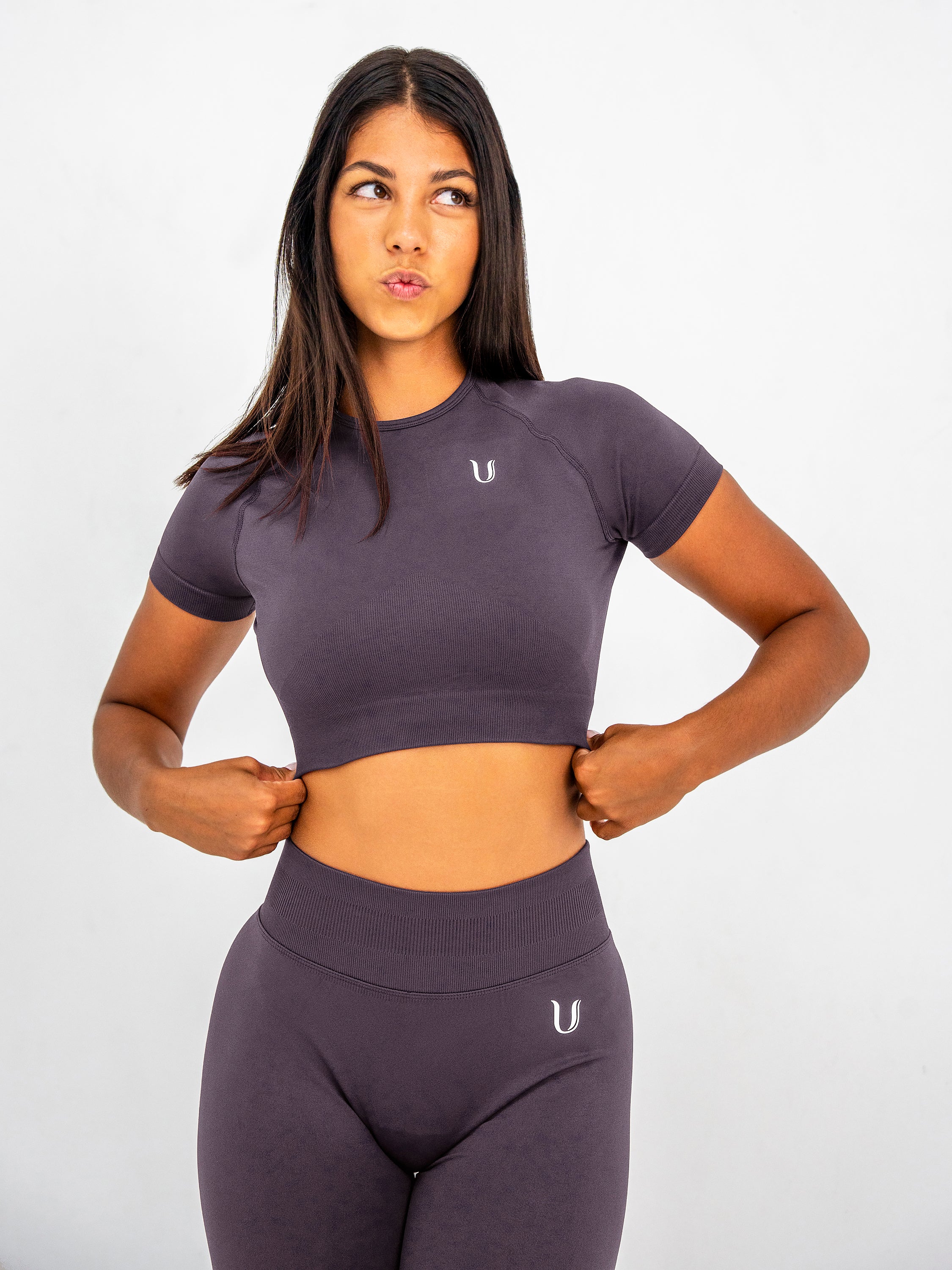 Luna | Crop Top Sin Costuras Premium - Lila empolvado