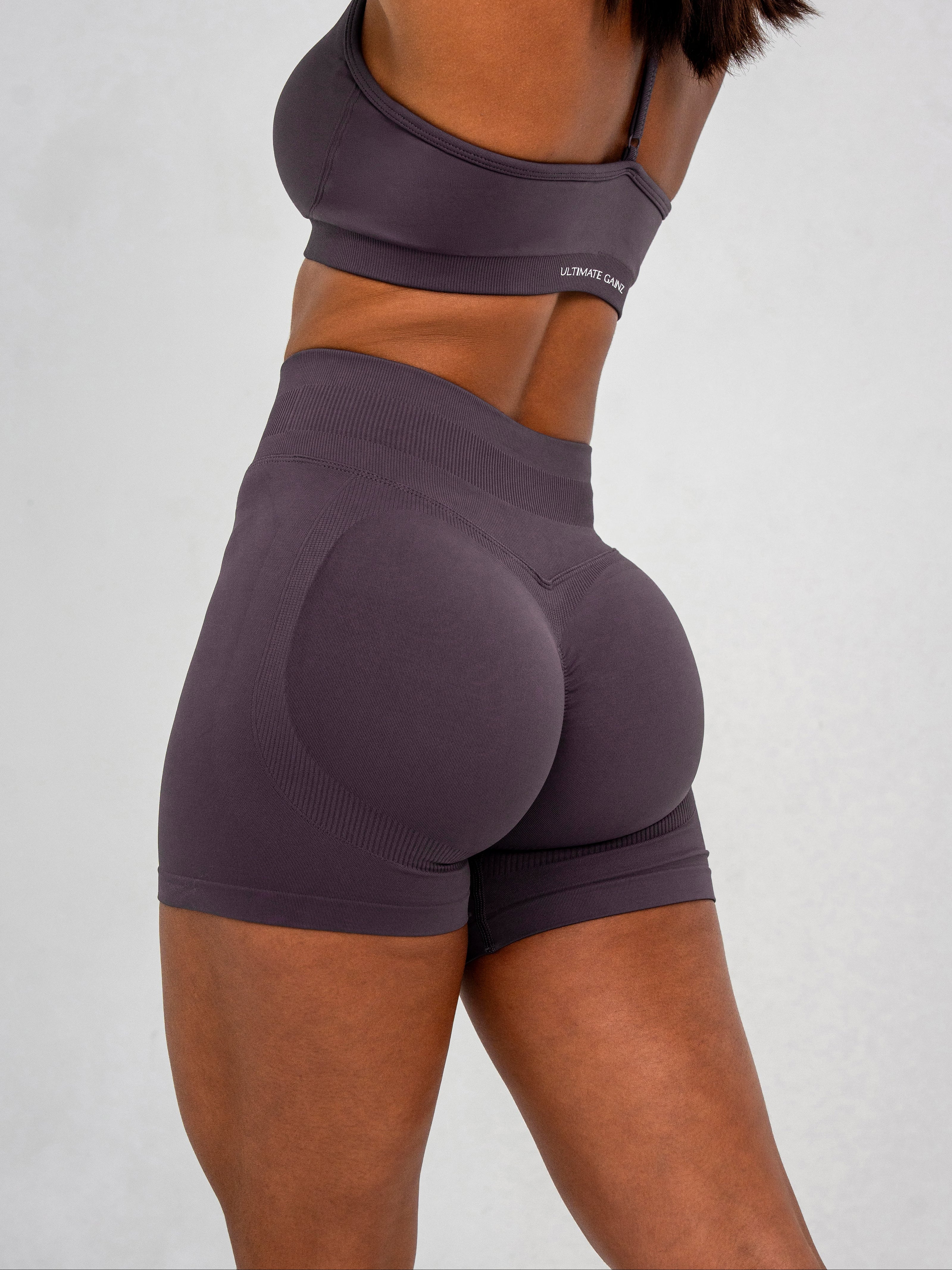 Luna | Short Scrunch Sin Costuras Premium - Lila empolvado
