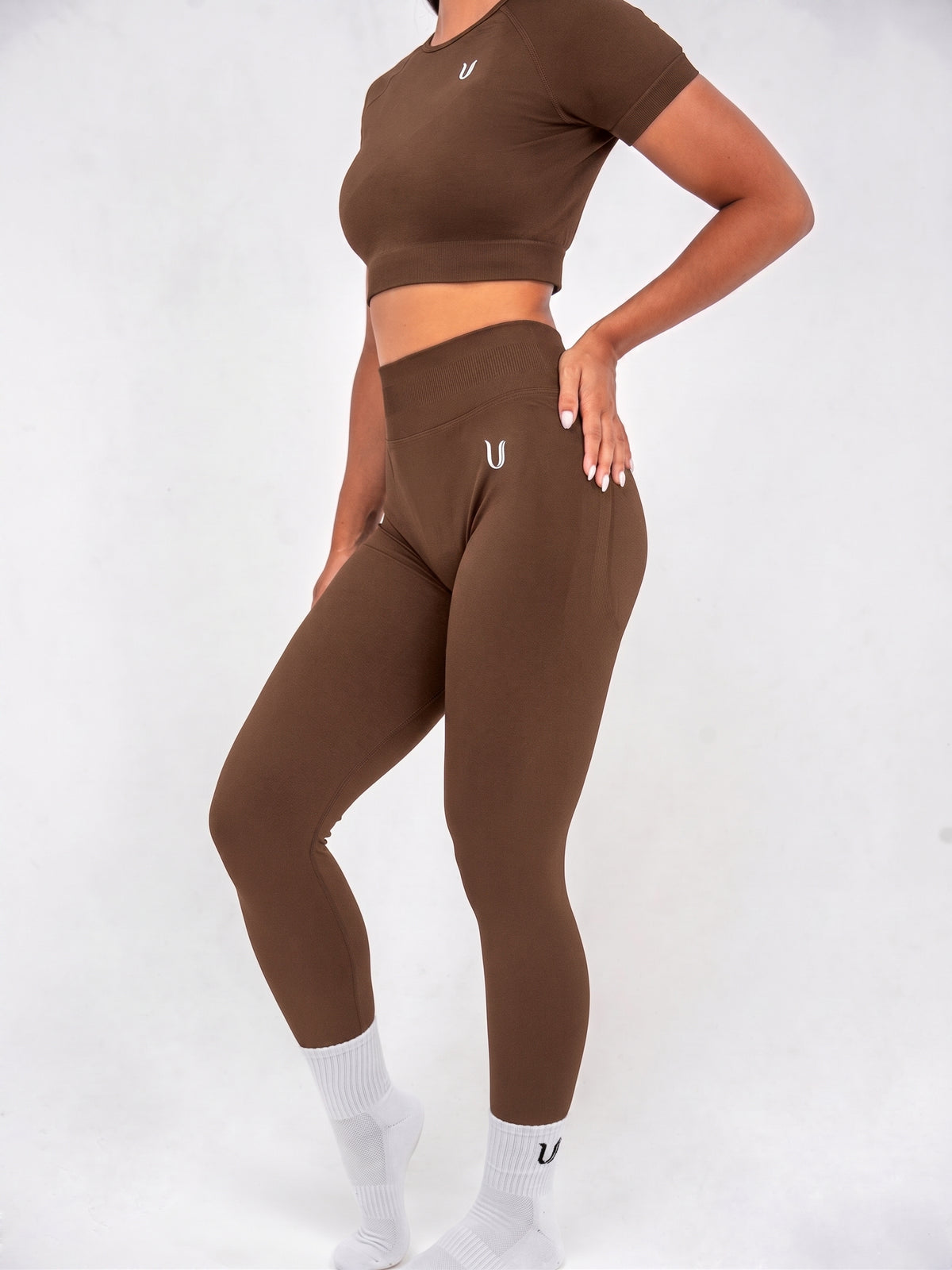 Luna | Premium Seamless Scrunch Legging - Marrón