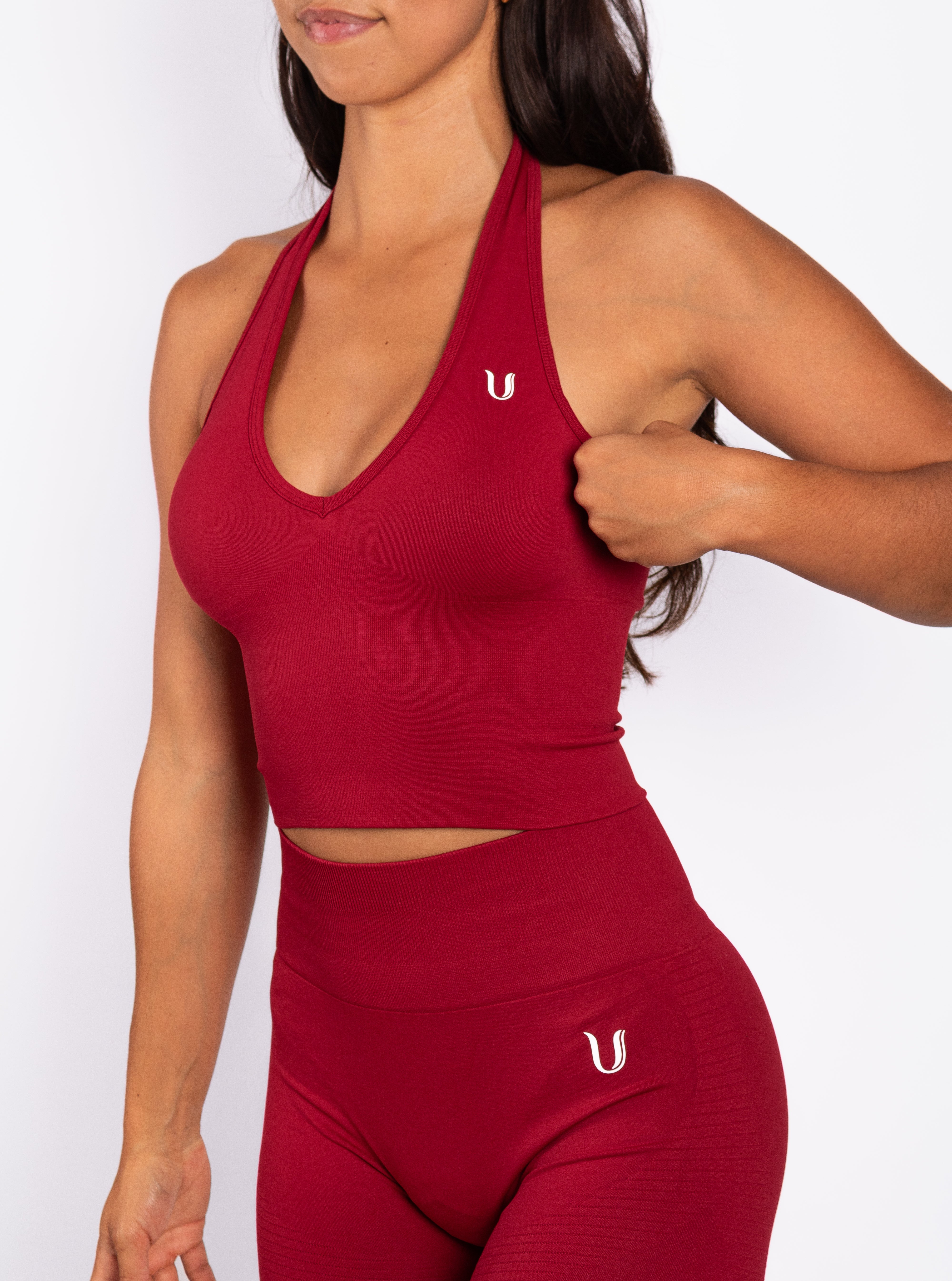 Bibi | Top Halter Acanalado Seamless – Rojo