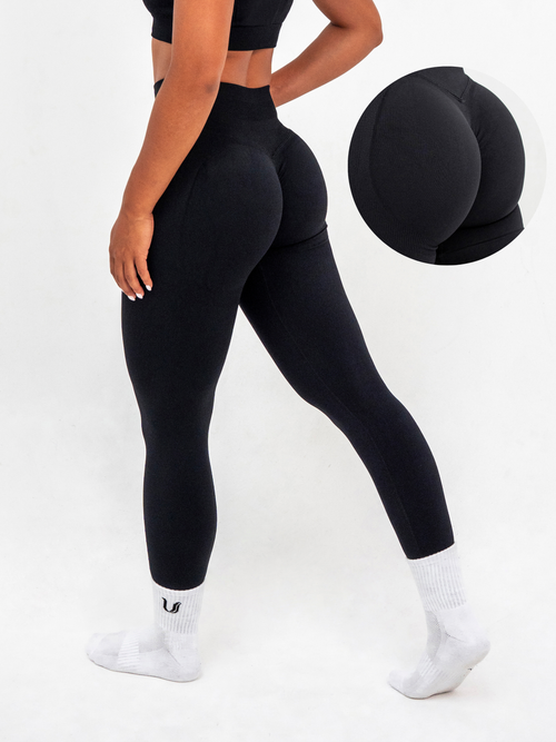 Luna | Legging Scrunch Sin Costuras Premium - Negro