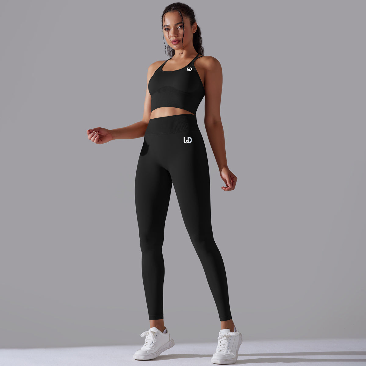 Margarita | Conjunto de leggings y top - Negro