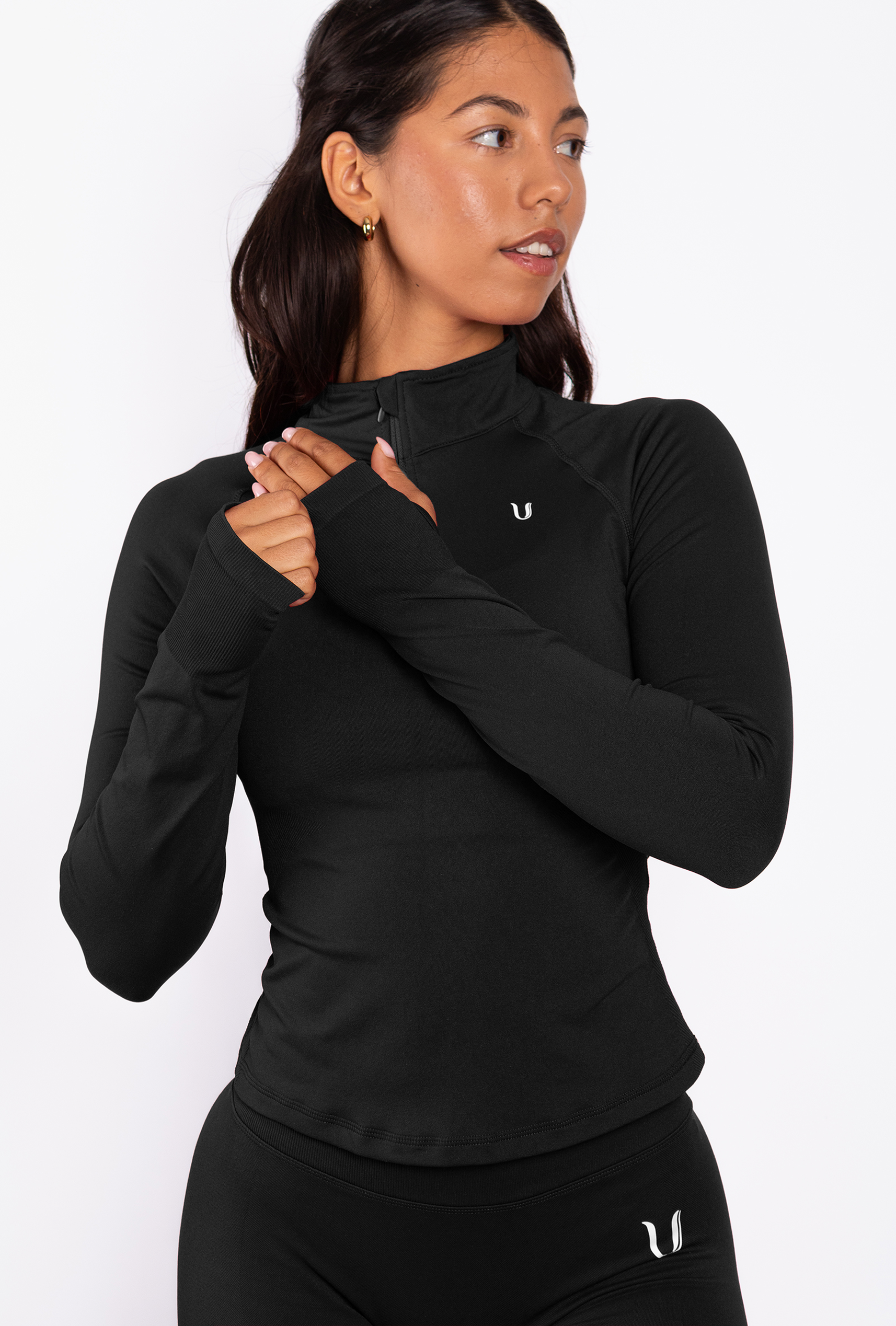 Beau | Half Zip Top Manga Larga Avorio