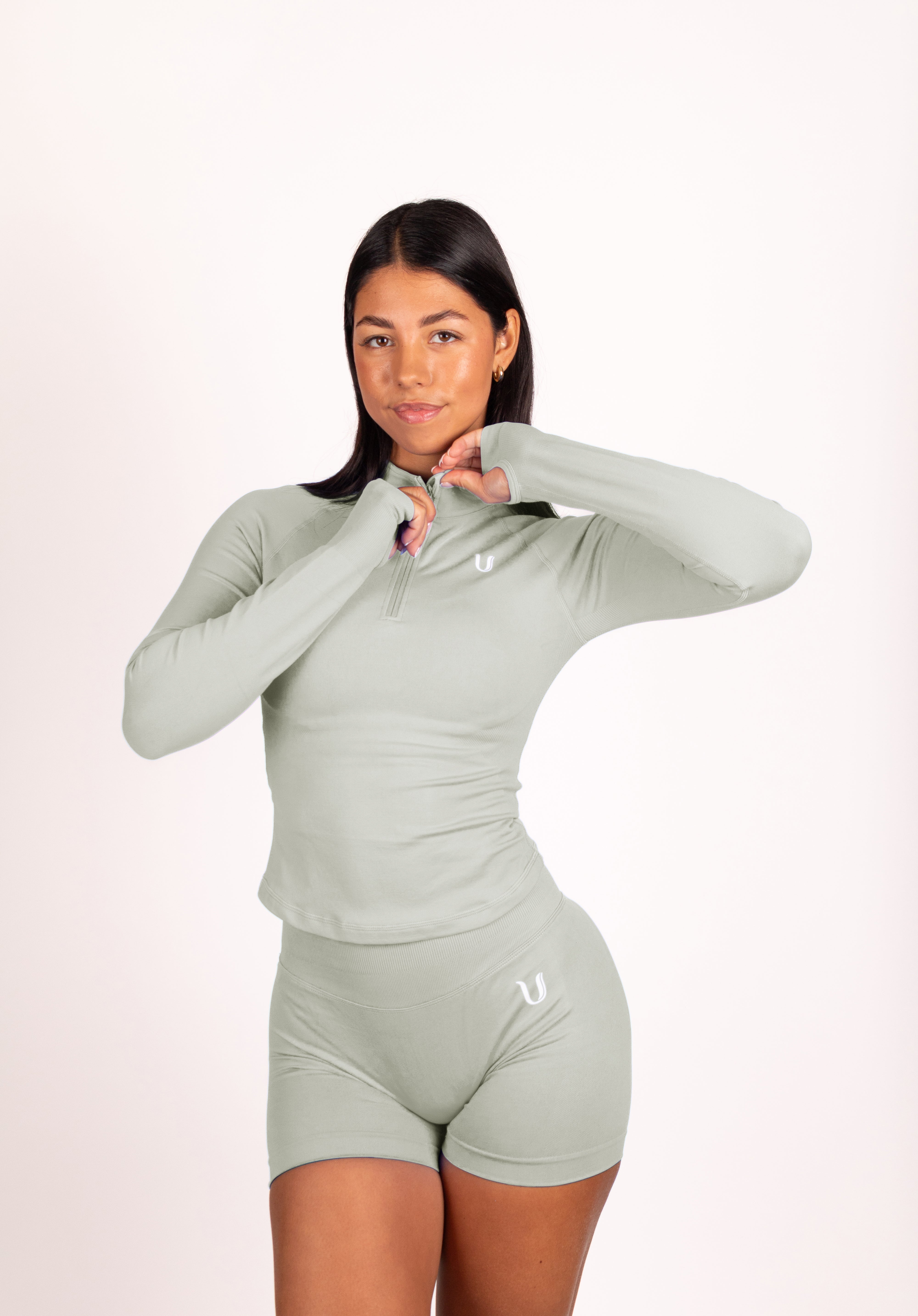 Beau | Premium High Performance Pantalones Cortos Scrunch - Verde