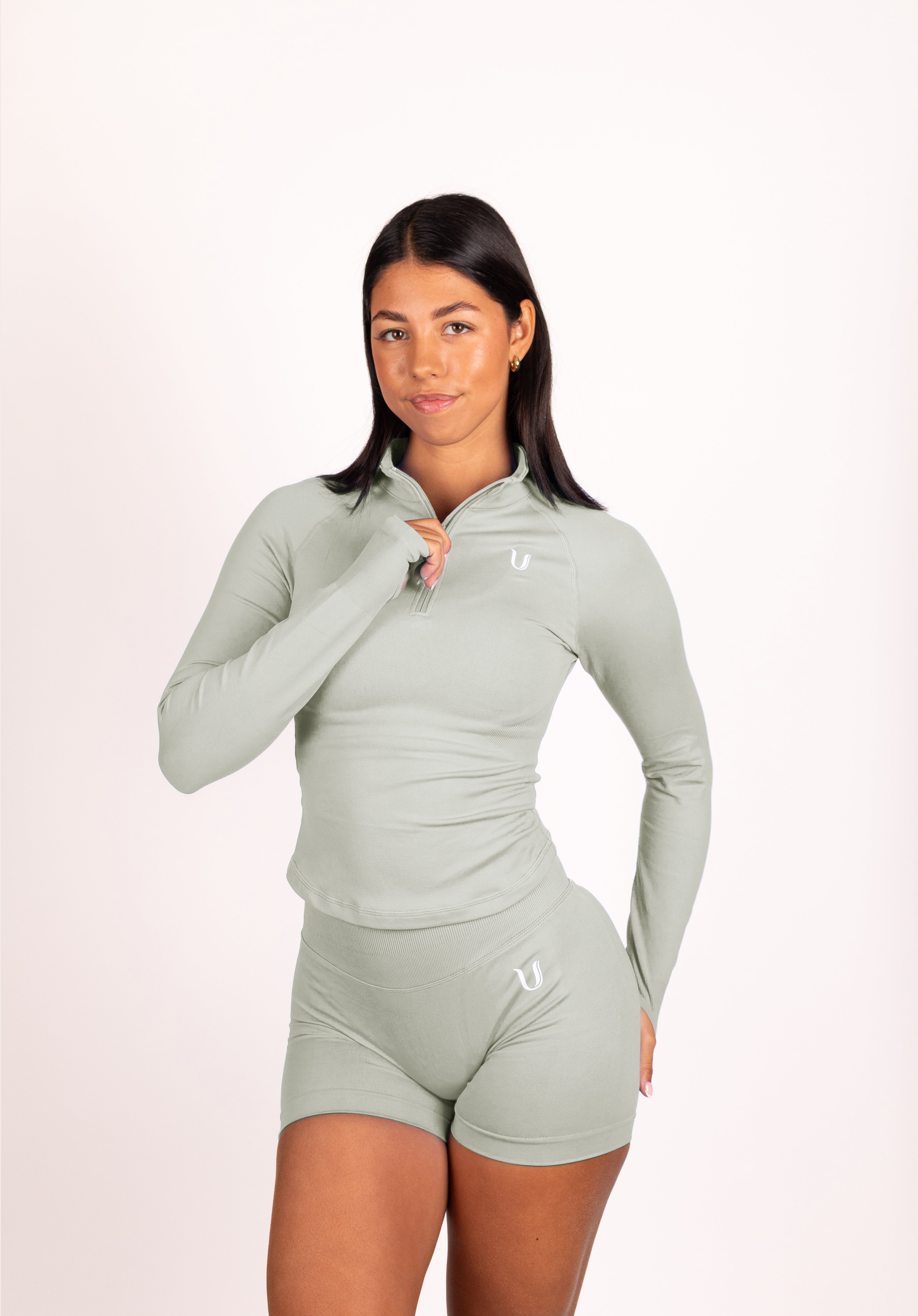 Beau | Premium High Performance Pantalones Cortos Scrunch - Verde