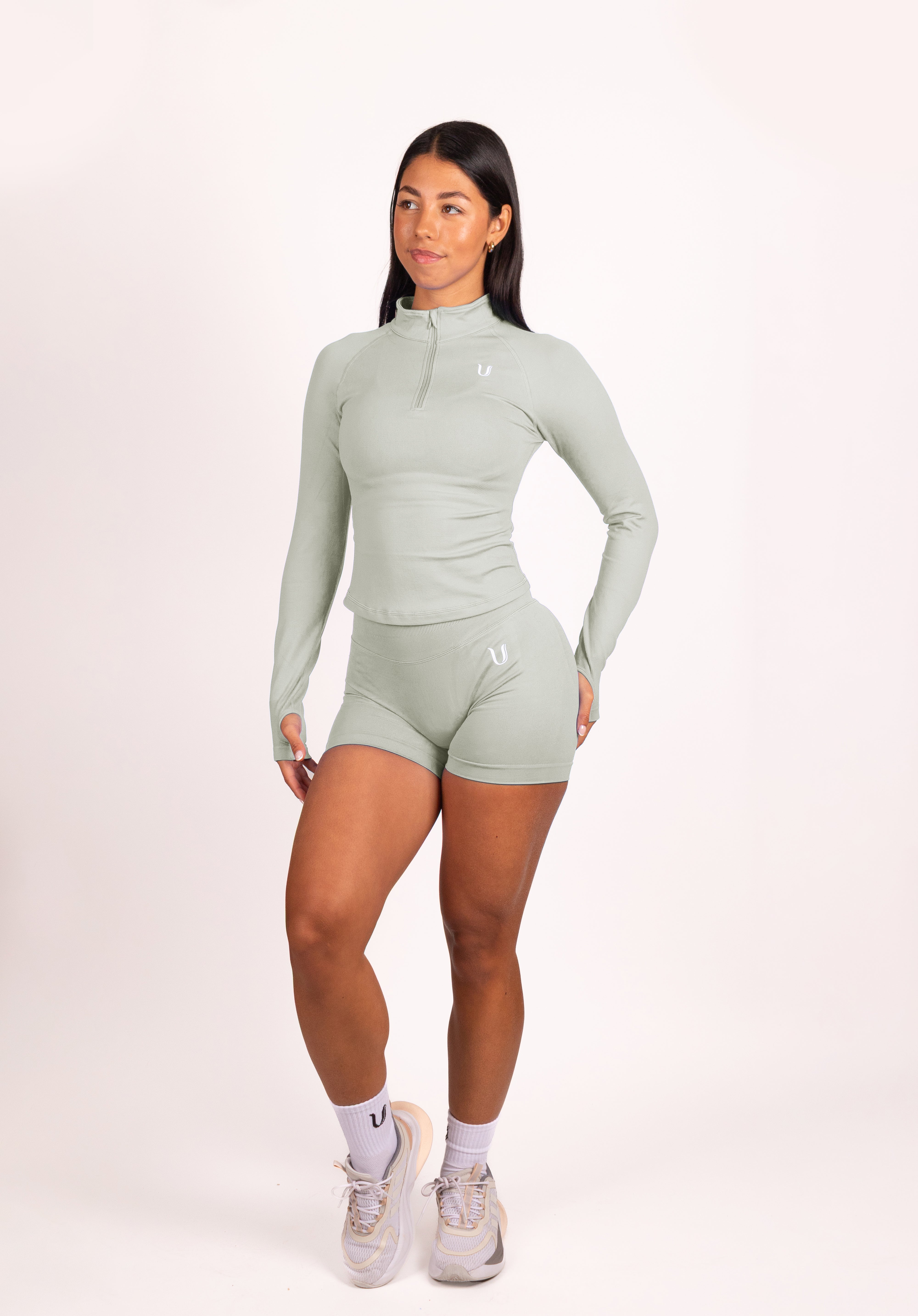 Beau | Premium High Performance Pantalones Cortos Scrunch - Verde