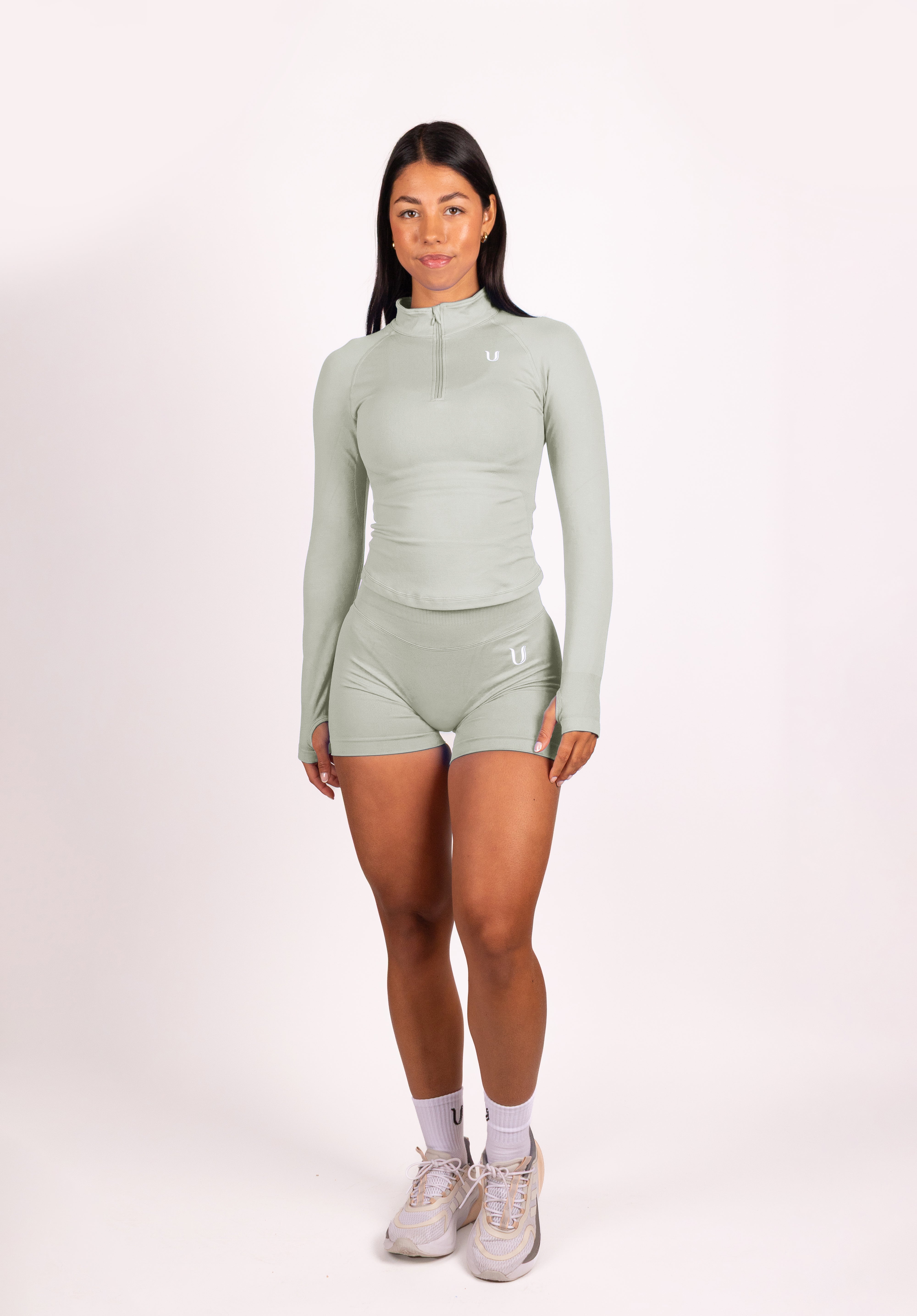 Beau | Premium High Performance Pantalones Cortos Scrunch - Verde