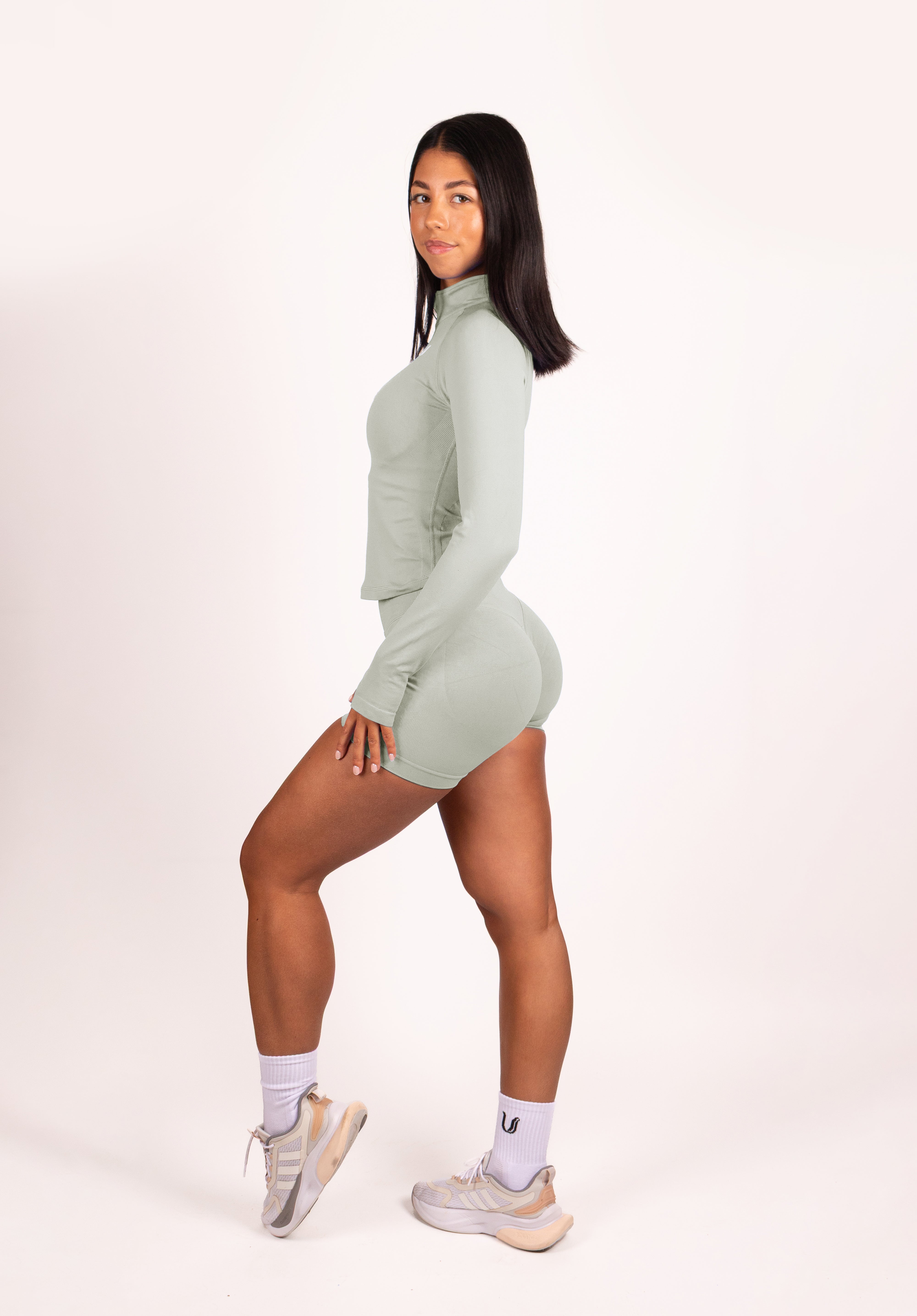 Beau | Premium High Performance Pantalones Cortos Scrunch - Verde