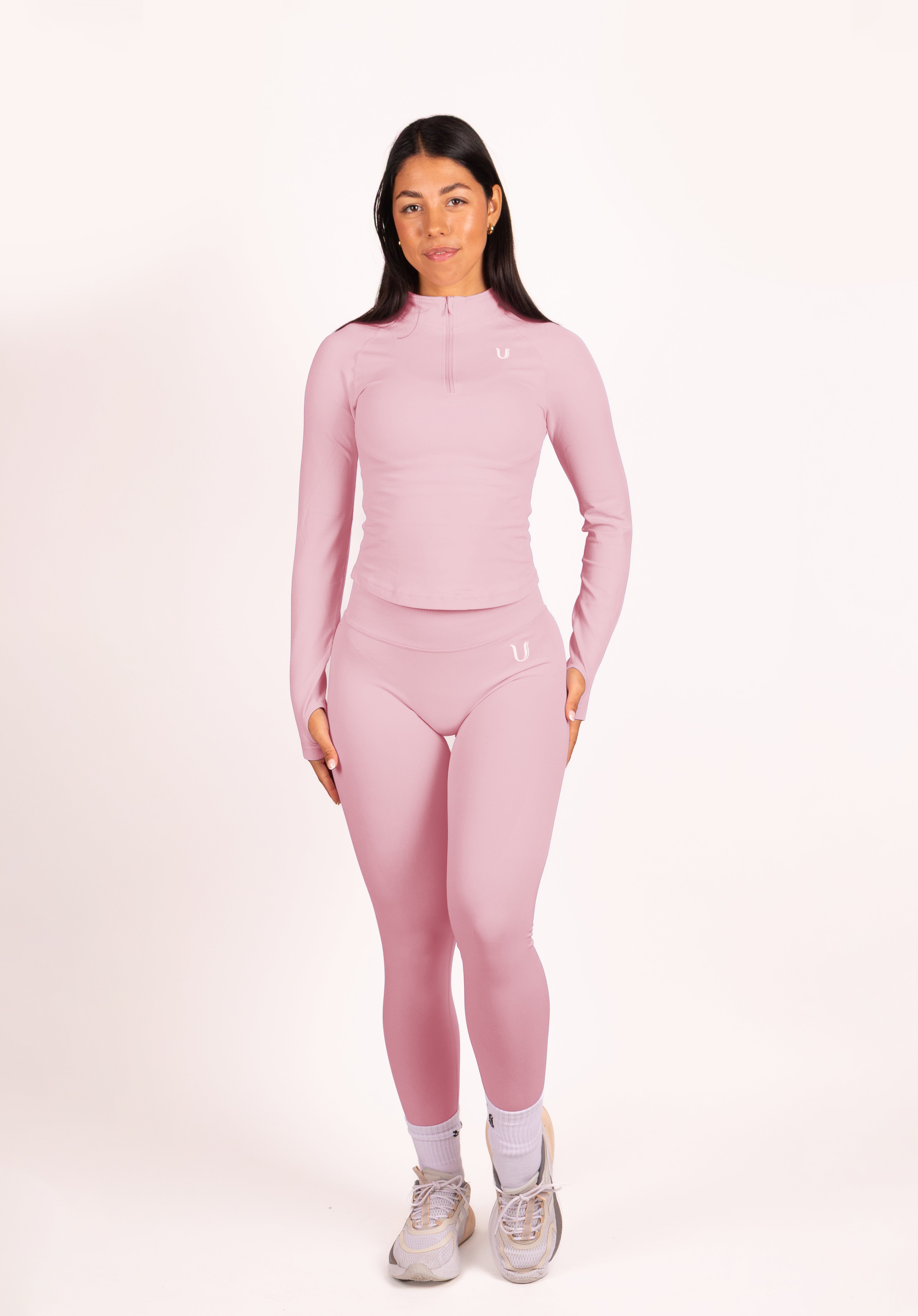 Beau Half Zip Lange Mouwen Top Roze - Dames sportkleding afbeelding 10