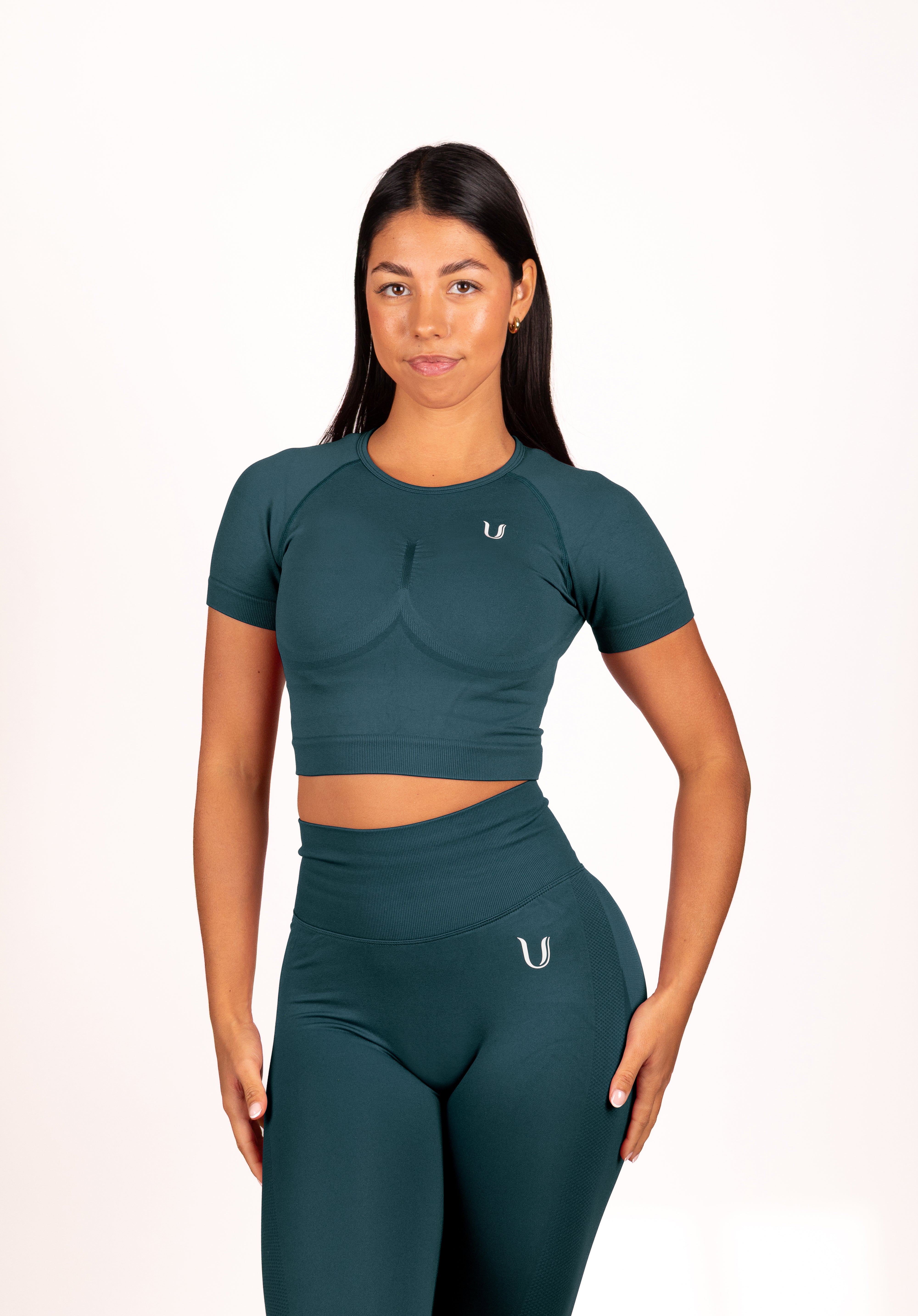 Leonie Top Shirt Blauwgroen - Dames sportkleding | Ultimate Gainz
