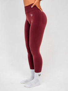 Luna | Legging Scrunch Sin Costuras Premium - Burdeos