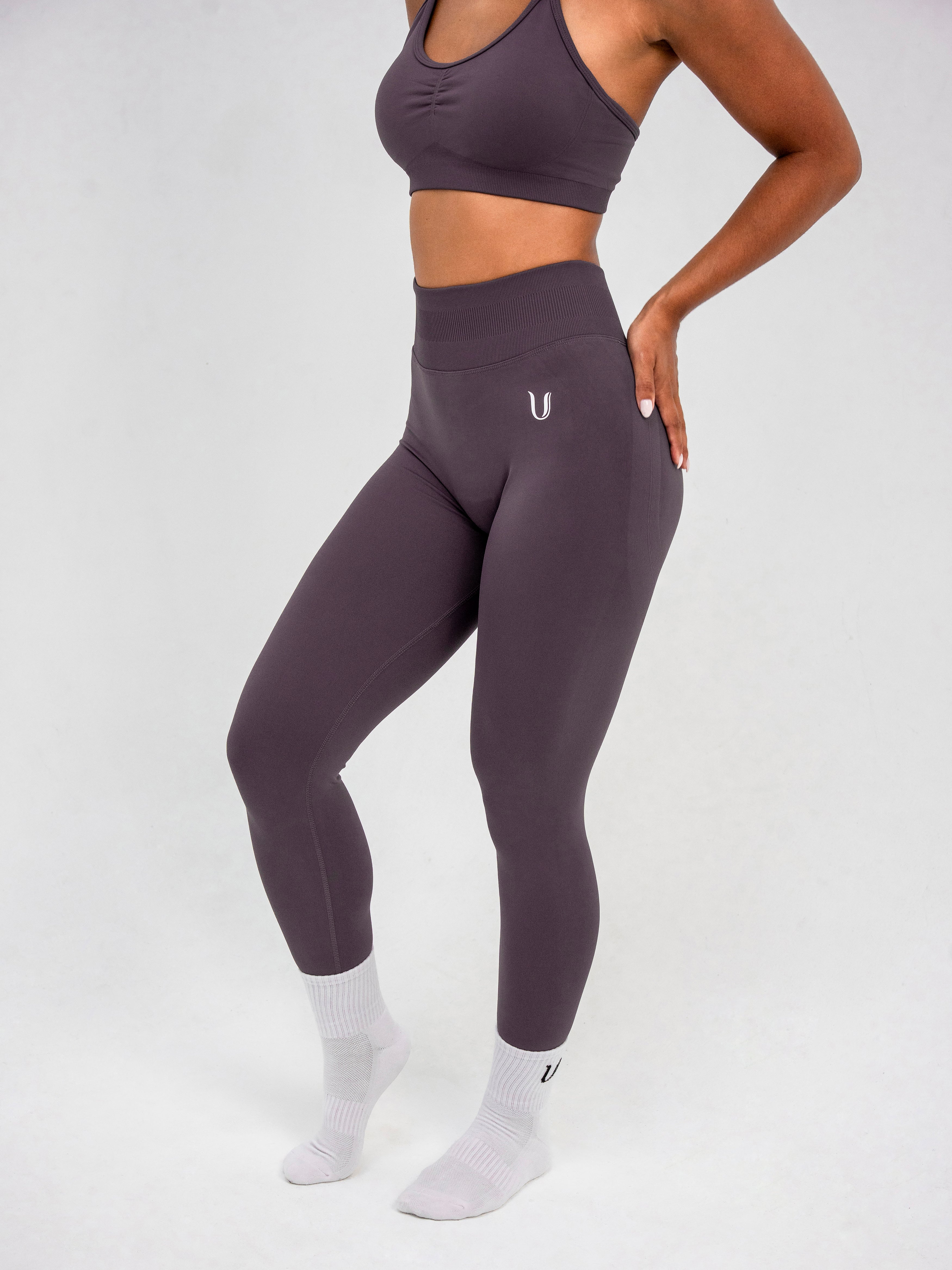 Luna | Legging Scrunch Sin Costuras Premium - Lila empolvado