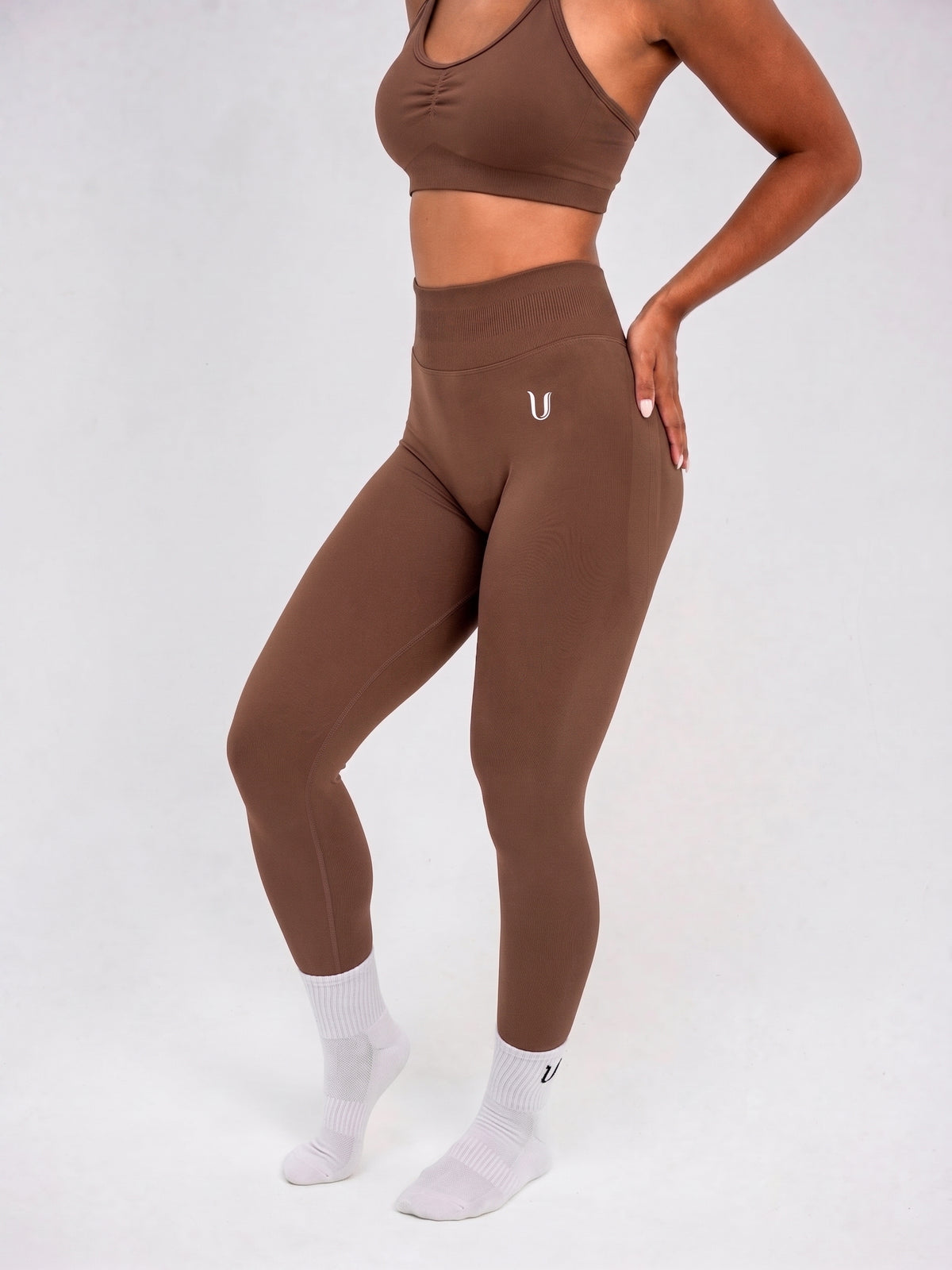 Luna | Premium Seamless Scrunch Legging - Marrón