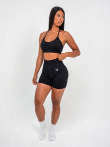 Luna | Short Scrunch Sin Costuras Premium - Negro