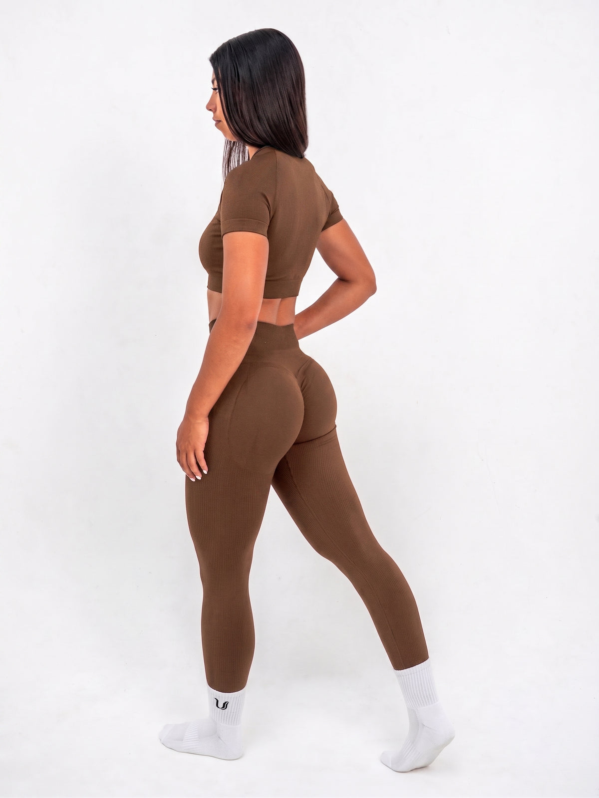 Luna | Premium Seamless Scrunch Legging - Marrón