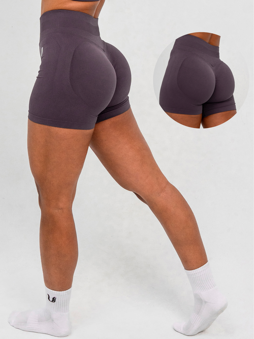 Luna | Short Scrunch Sin Costuras Premium - Lila empolvado