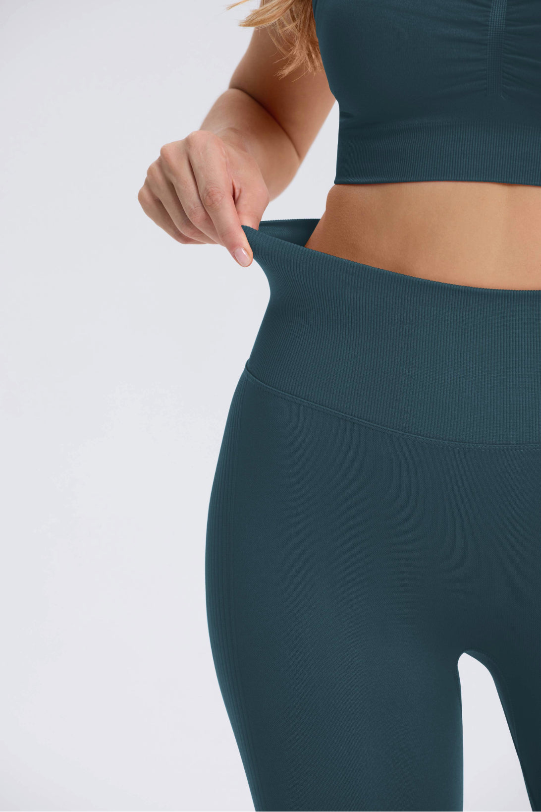 Maeve | Legging Scrunch de Cintura Alta - Verde Azulado