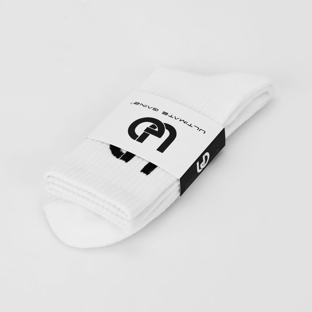 Ultimate Gainz - Calcetines de Rendimiento Unisex - Blanco 1 Par